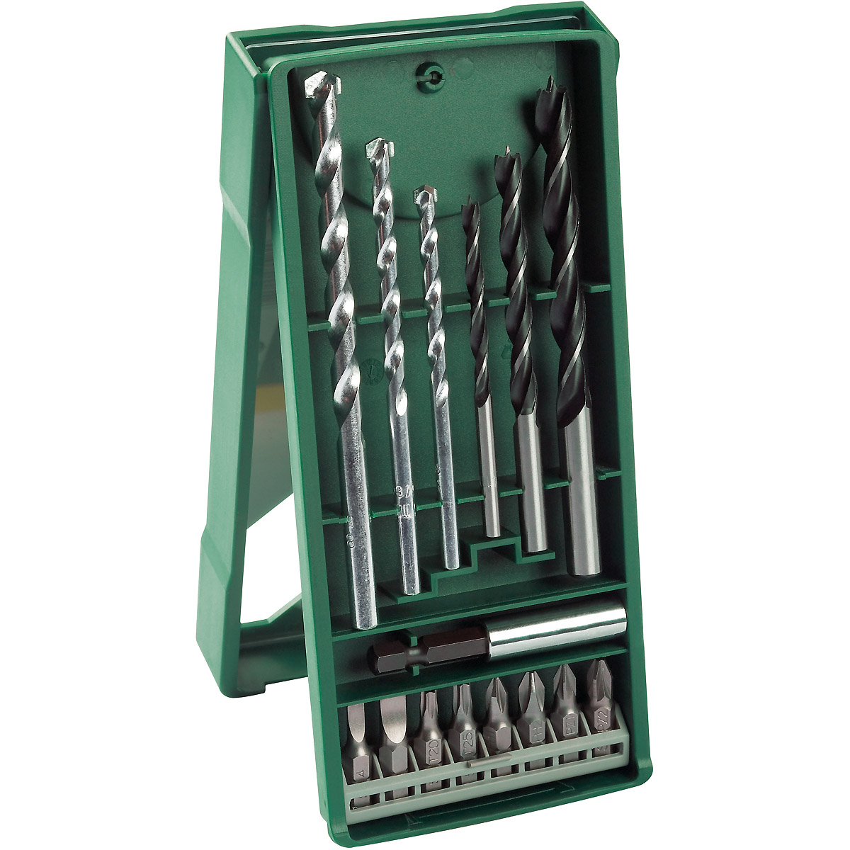 Bosch Mini-X-Line Mixed-Set, 15-teilig, 3 Stein-, 3 Holzbohrer, 8 Schrauberbits