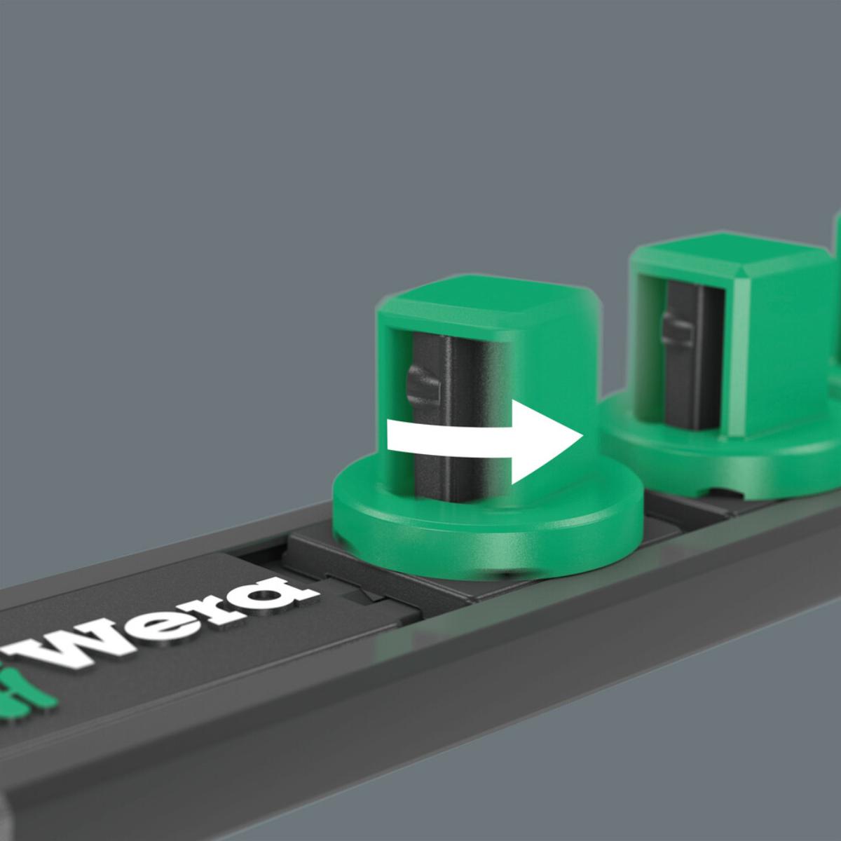 Wera 9661 Nuss-Magnetleiste B Impaktor Deep Imperial 1 Steckschlüsseleinsatz-Satz, 3/8 zoll-Antrieb, 9-teiliges Set