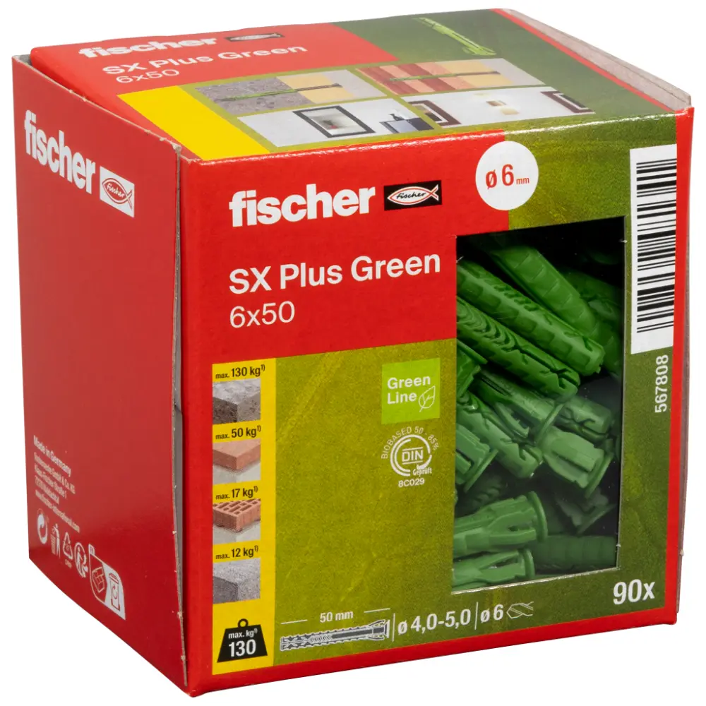 Fischer Spreizdübel SX Plus Green 6x50