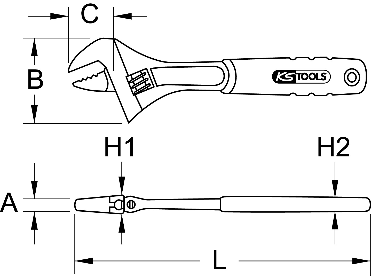 KS Tools Rollgabelschlüssel, verstellbar