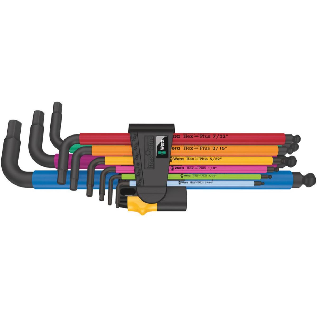 Wera 950/9 Hex-Plus Multicolour Imperial 2 Winkelschlüsselsatz, zöllig, BlackLaser, 9-teilig