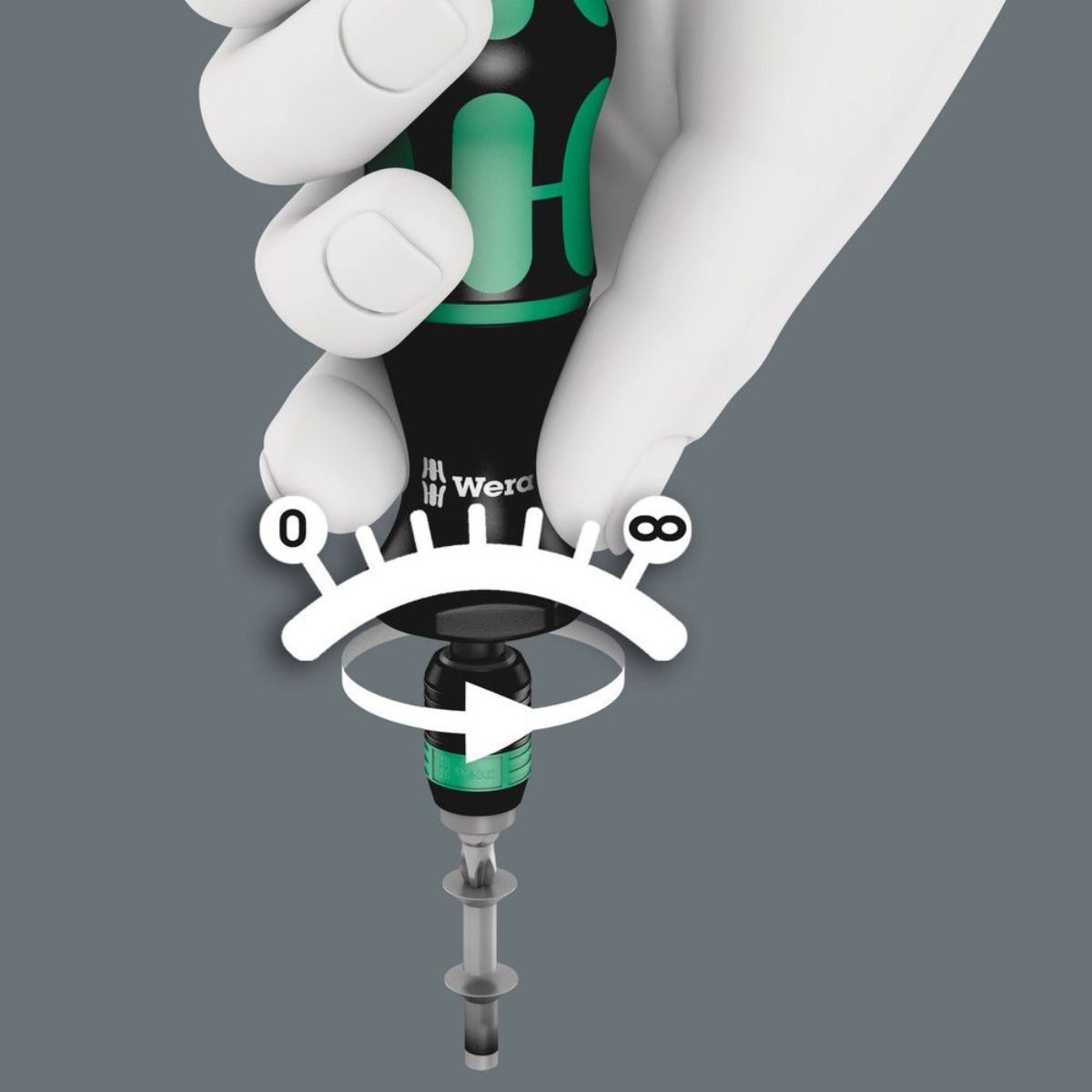 Wera Serie 7400 Kraftform Drehmomentschraubendreher + Rapidaptor Schnellwechselfutter, Heftgröße 105