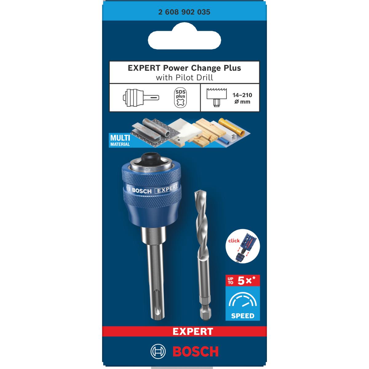 Bosch EXPERT Power Change Plus Aufnahme mit Vorbohrer, SDS Plus, HSS-G, 7,15x45x85mm, 2-teiliges Set