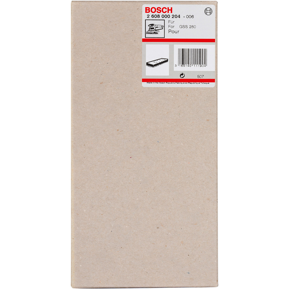 Bosch Schleifplatte 185 x 93 mm, für GSS 280 A, GSS 280 AE, mit Kletthaftung