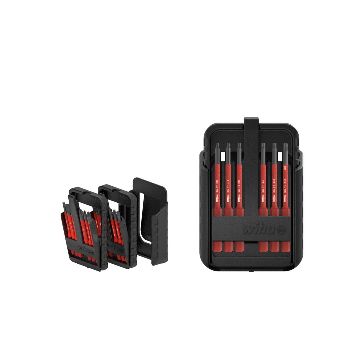 Wiha Bit Set slimBit electric TORX , TORX PLUS 12-teilges Set mit Gürtelhalter