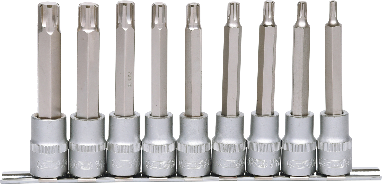 KS Tools 1/2" Bit-Stecknuss RIBE-Satz, 9-tlg, M5-M14