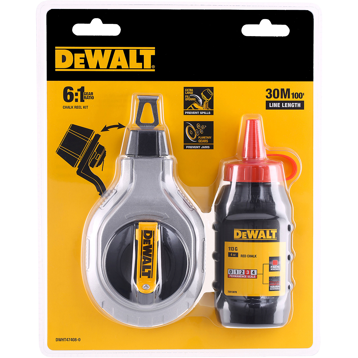 DEWALT Schlagschnur-Set 30m mit roter Kreide