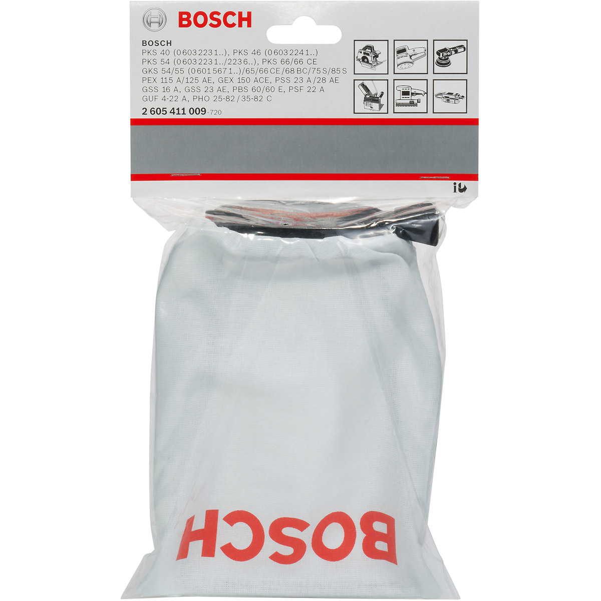 Bosch Gewebestaubbeutel für Exzenter-, Band,- Schwingschleifer, Handkreissägen