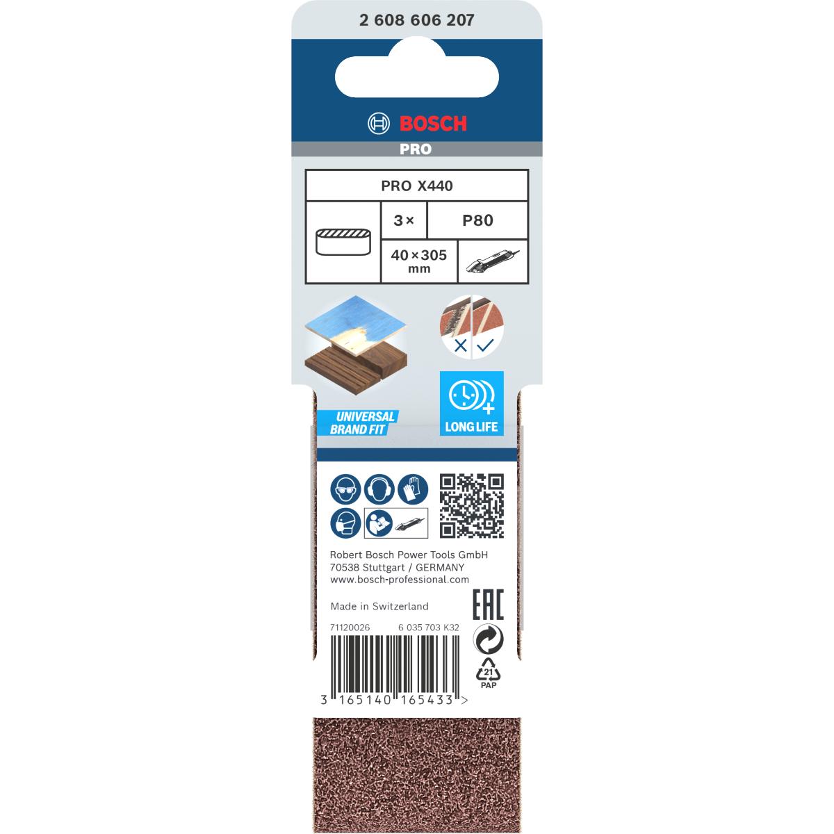 Bosch PRO Schleifband-Set X440 Best for Wood and Paint, 3-teilig