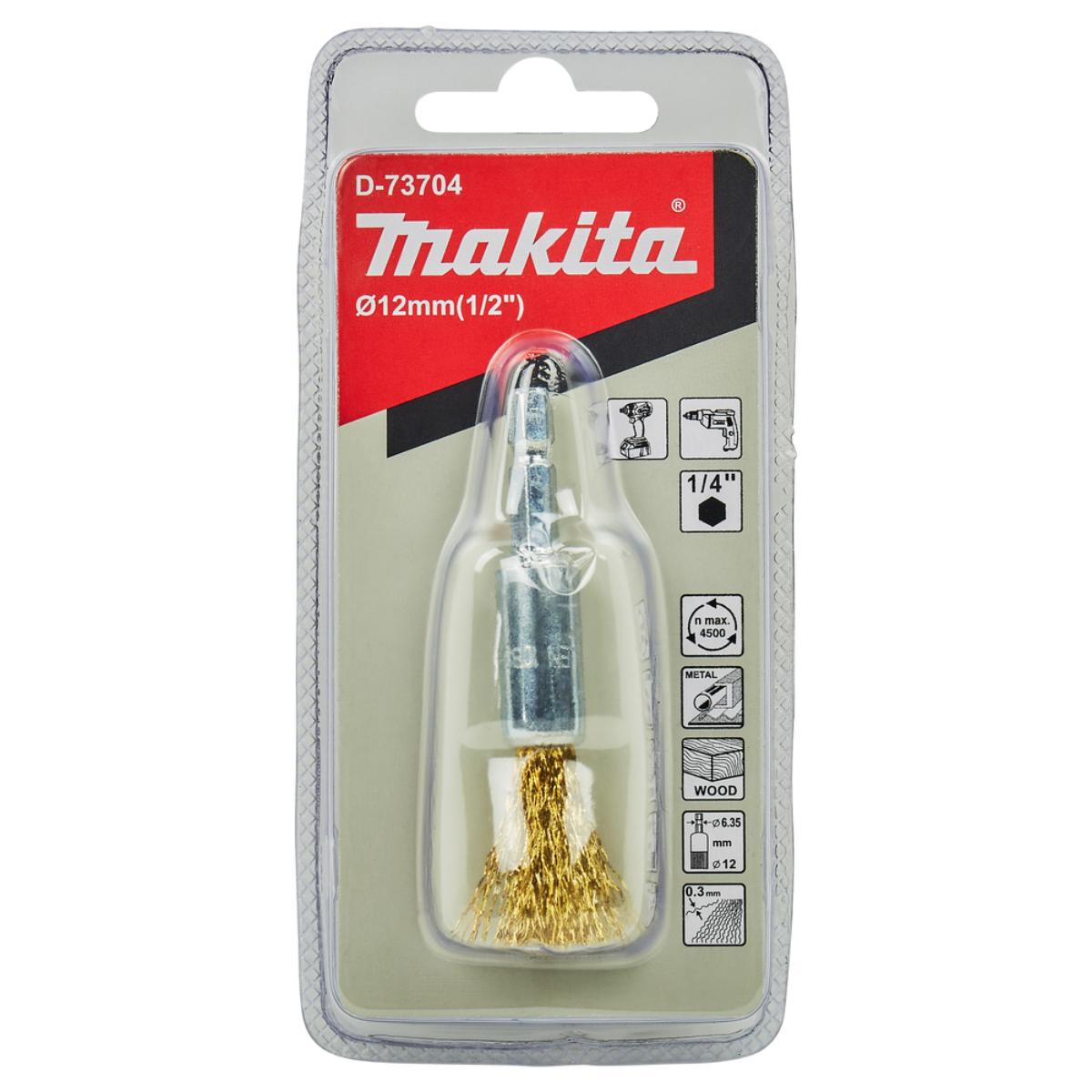Makita Pinselbürste - gewellt - verzinkt - 1/4 Zoll-Sechskant