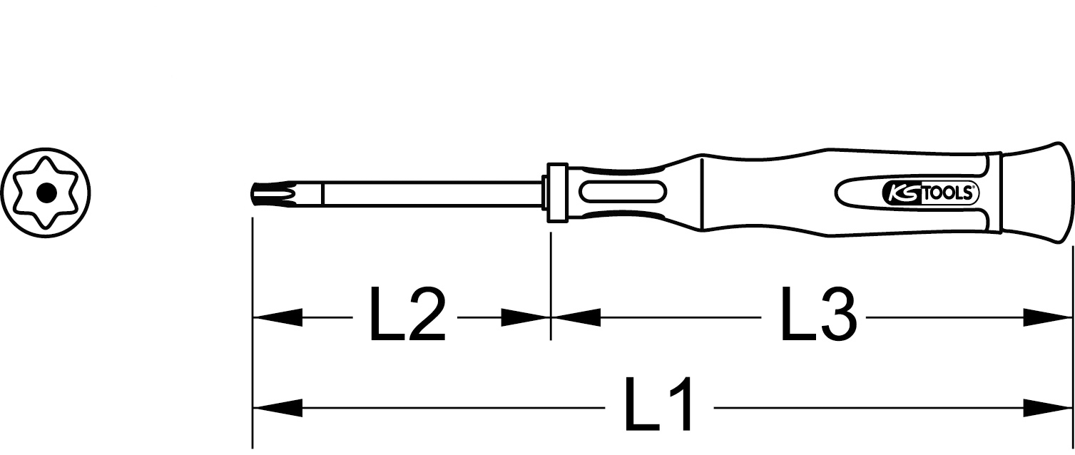 KS Tools Feinmechanik-Schraubendreher für Torx-PLUS-Schrauben mit Bohrung