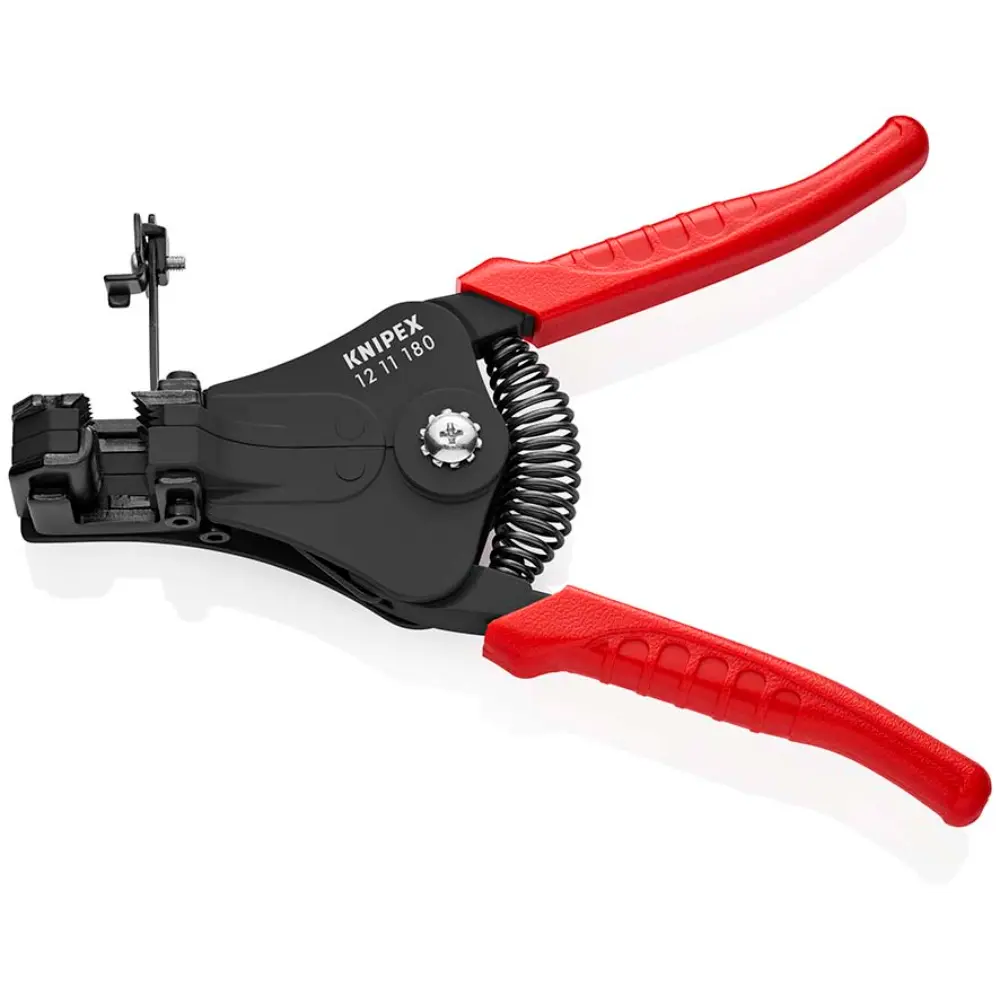 KNIPEX Abisolierzange mit Formmessern mit Kunststoff-Griffhüllen schwarz lackiert 180 mm