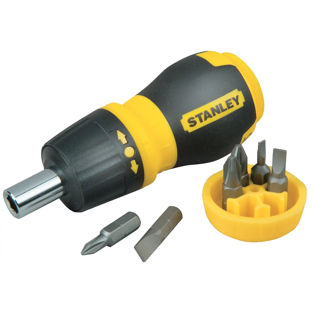 STANLEY Bit-Schraubendreher kurz 6 Bits Ratsche Schl. Phillips