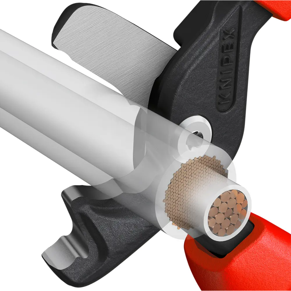 KNIPEX StepCut XL Kabelschere mit Stufenschnitt mit Comfort-Griffen brüniert 225 mm