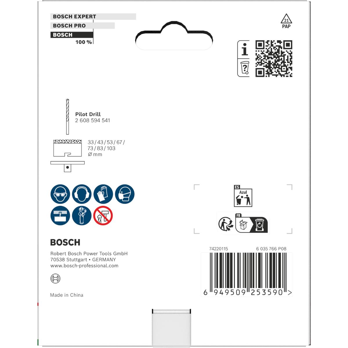 Bosch Aufspannflansch für Brick and Soft Tile Lochsäge, 33-103 mm