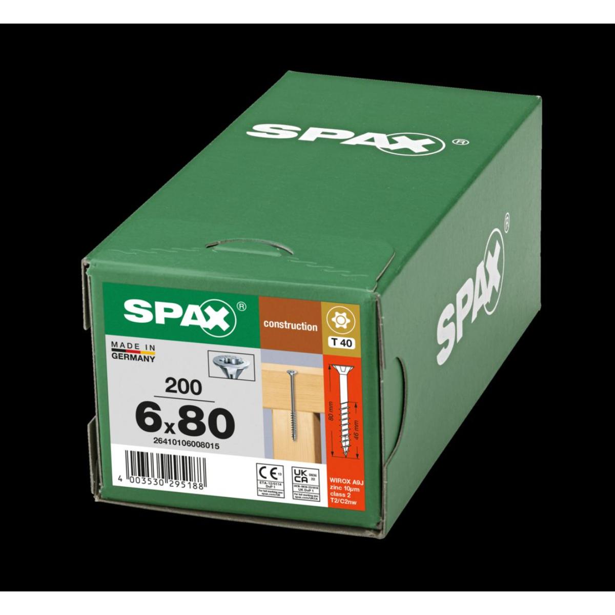 SPAX SENKMULTIKOPF T-STAR PLUS T40 TEILGEWINDE WIROX 200 Stück