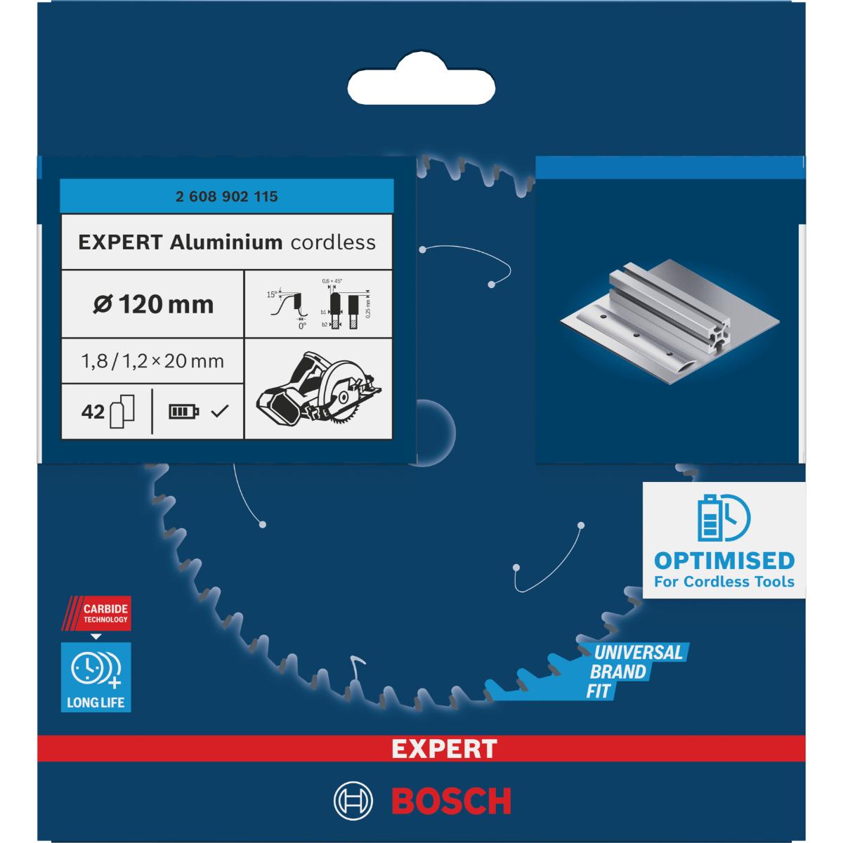 Bosch EXPERT Aluminium Kreissägeblatt, 120x20 mm, Z42
