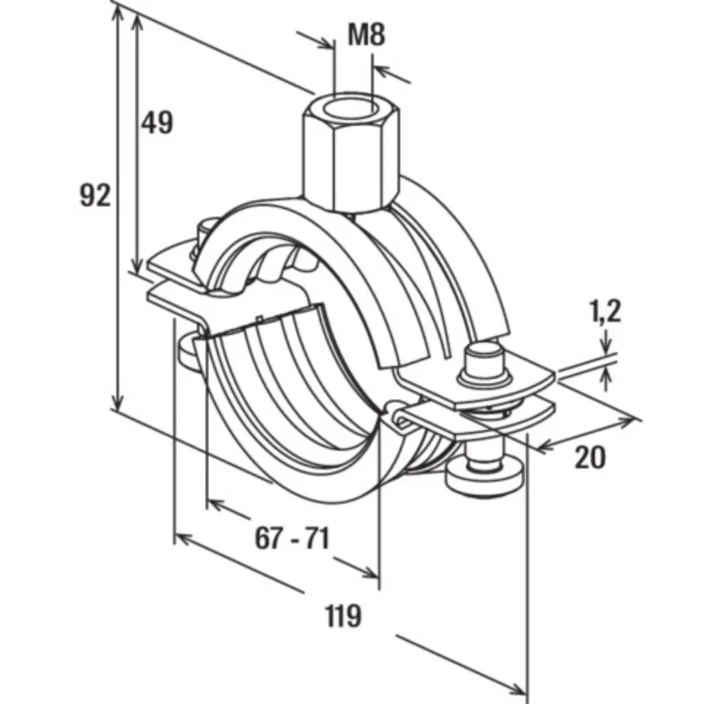 Fischer Rohrschelle FRS 67-71 A2