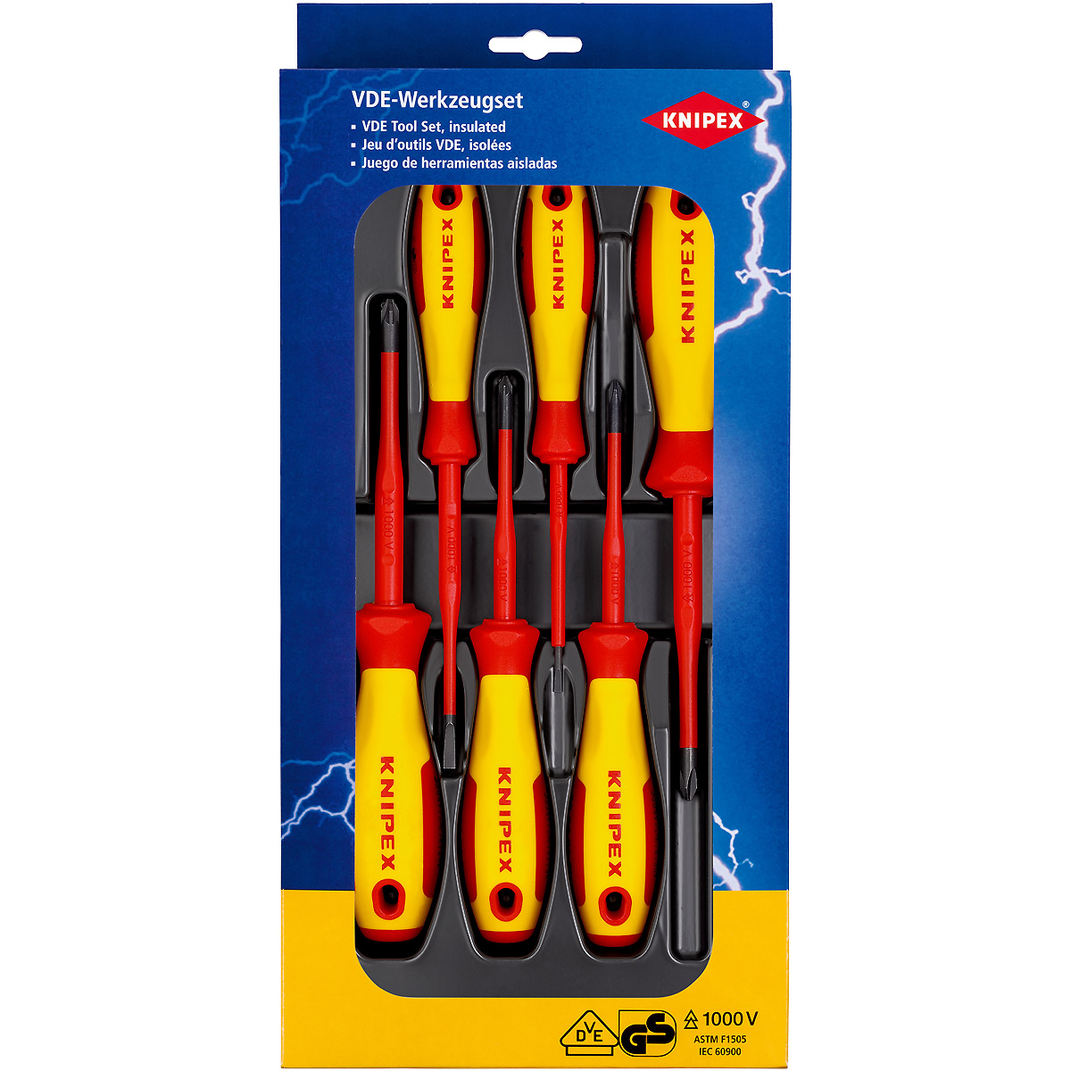 KNIPEX VDE Schraubendreher-Paket Schlitz / Phillips / Pozidriv 370 mm