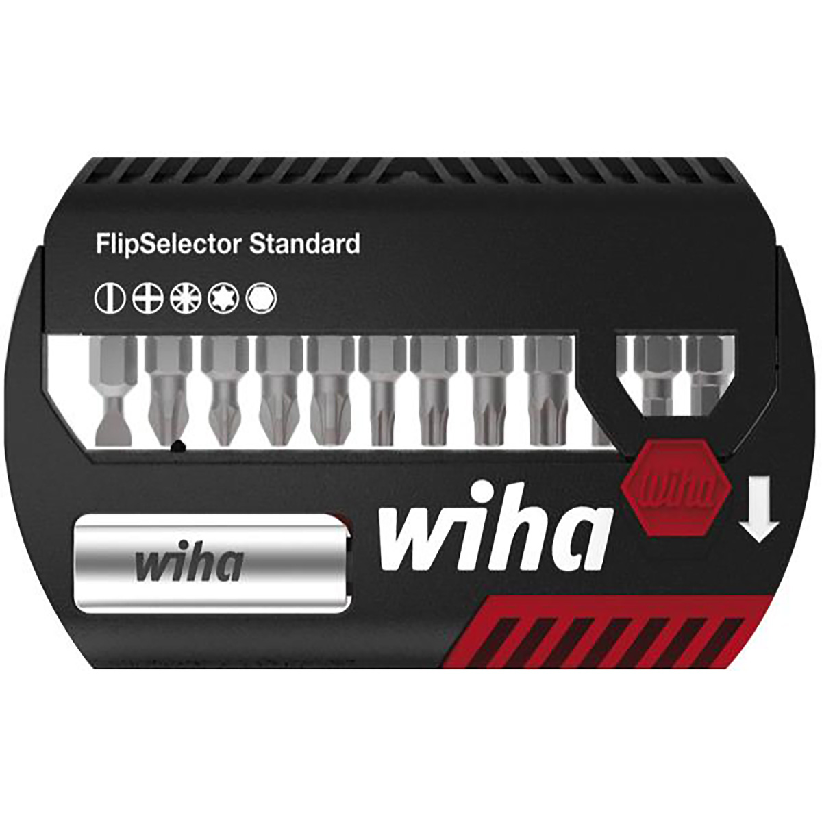 Wiha Bit Set FlipSelector Standard 25 mm gemischt 13-teilges Set 1/4 zoll C6,3