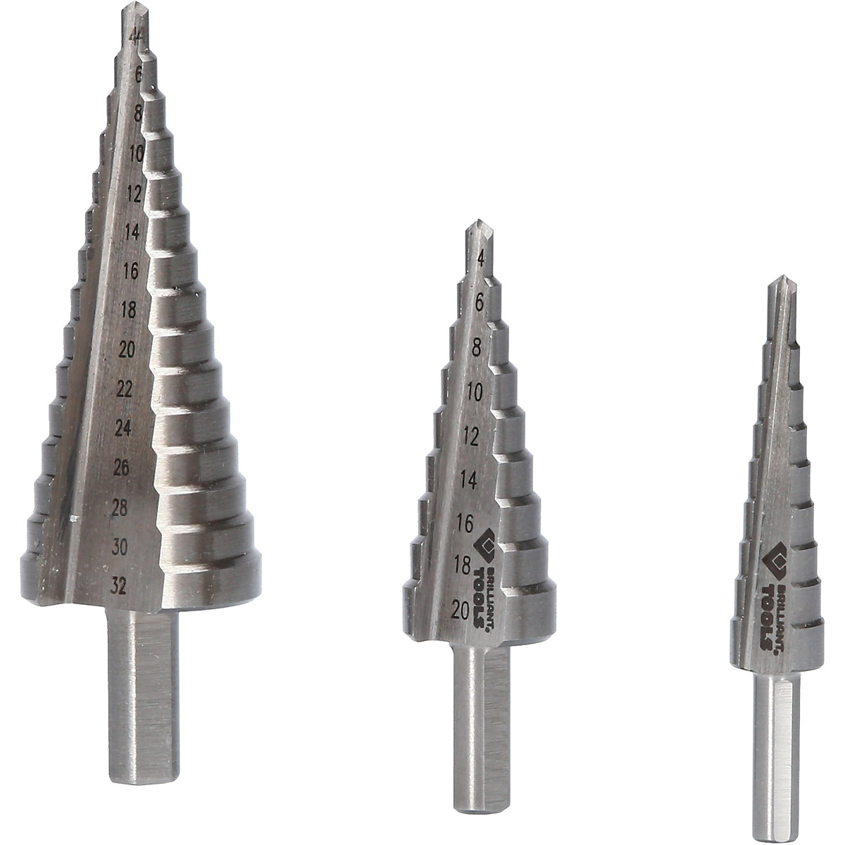 Brilliant Tools Stufenbohrer-Satz, 3-tlg, Ø 4 - 32 mm
