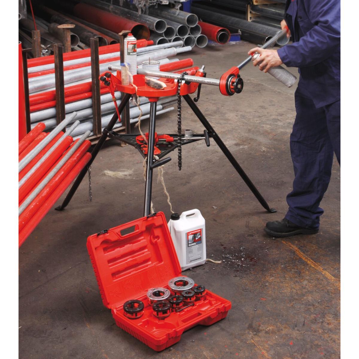 Rothenberger SUPER CUT-set, BSPT R, 3/8 - 1/2 - 3/4 - 1 Zoll, im Kunststoffkoffer