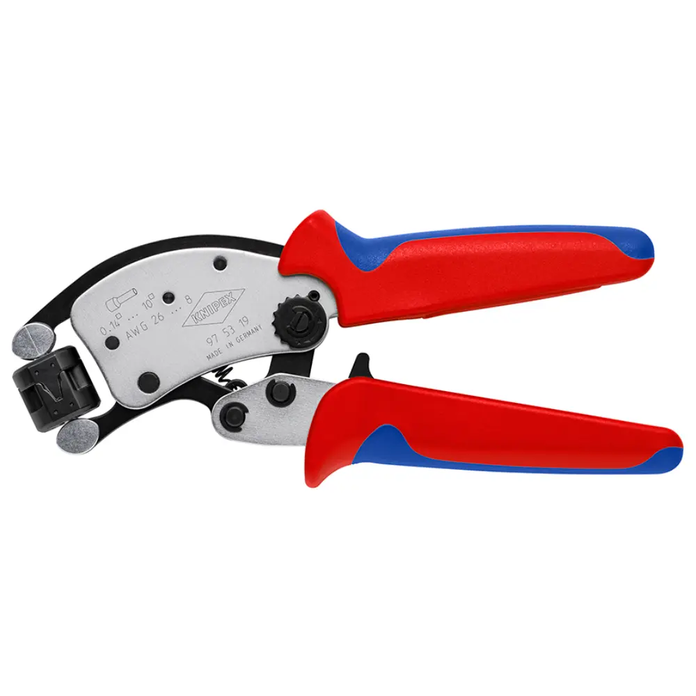 KNIPEX Twistor T Selbsteinstellende Crimpzange für Aderendhülsen verchromt 200 mm