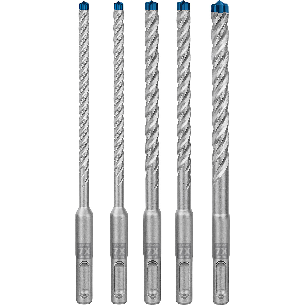 Bosch EXPERT SDS plus-7X Hammerbohrer-Set, für Bohrhämmer 5-tlg 6, 6, 8, 8, 10mm