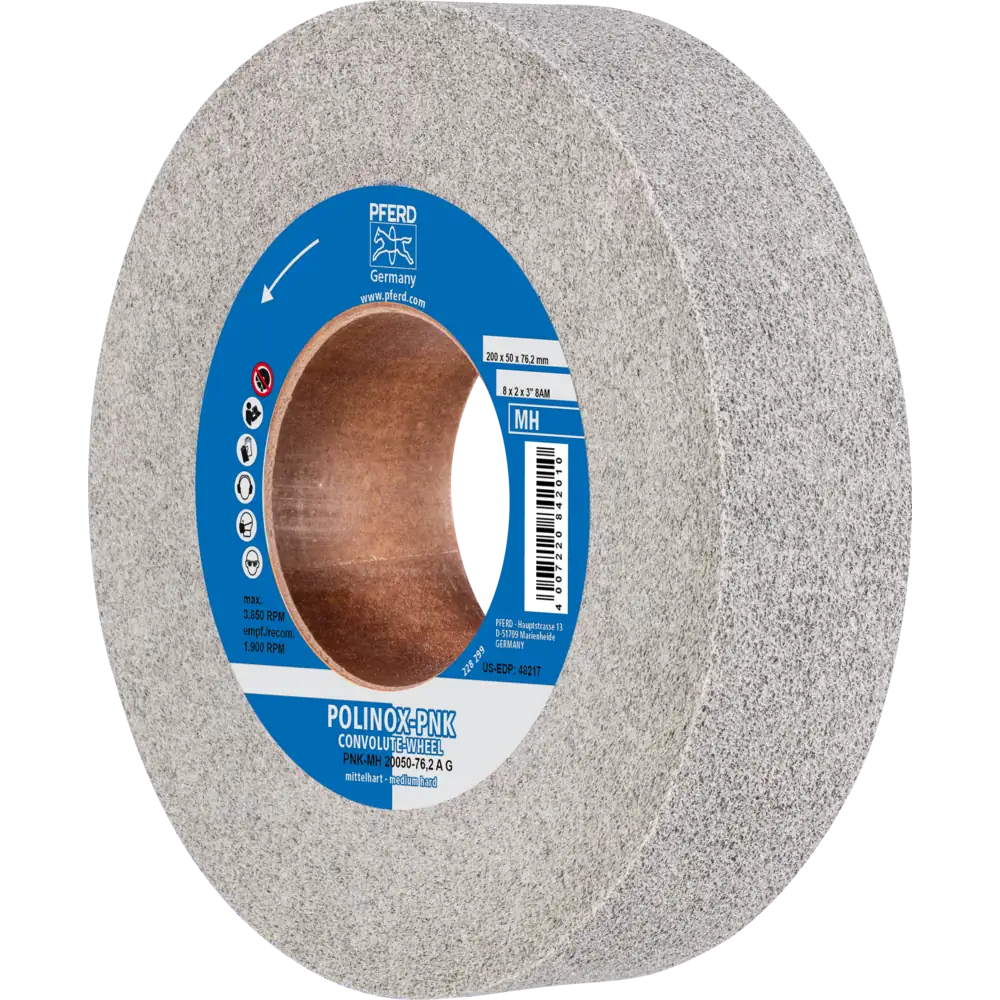 PFERD TOOLS POLINOX Gewickeltes Vlies-Rad PNK Mittelhart A Grob für Finish