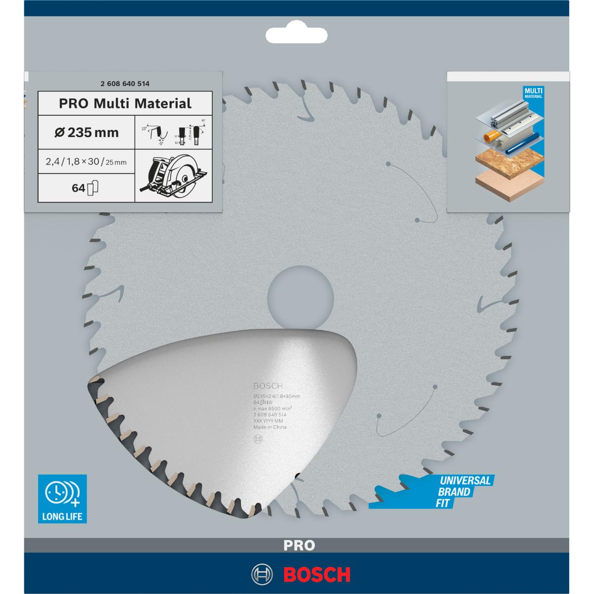Bosch PRO Kreissägeblatt Multi Material für Handkreissägen
