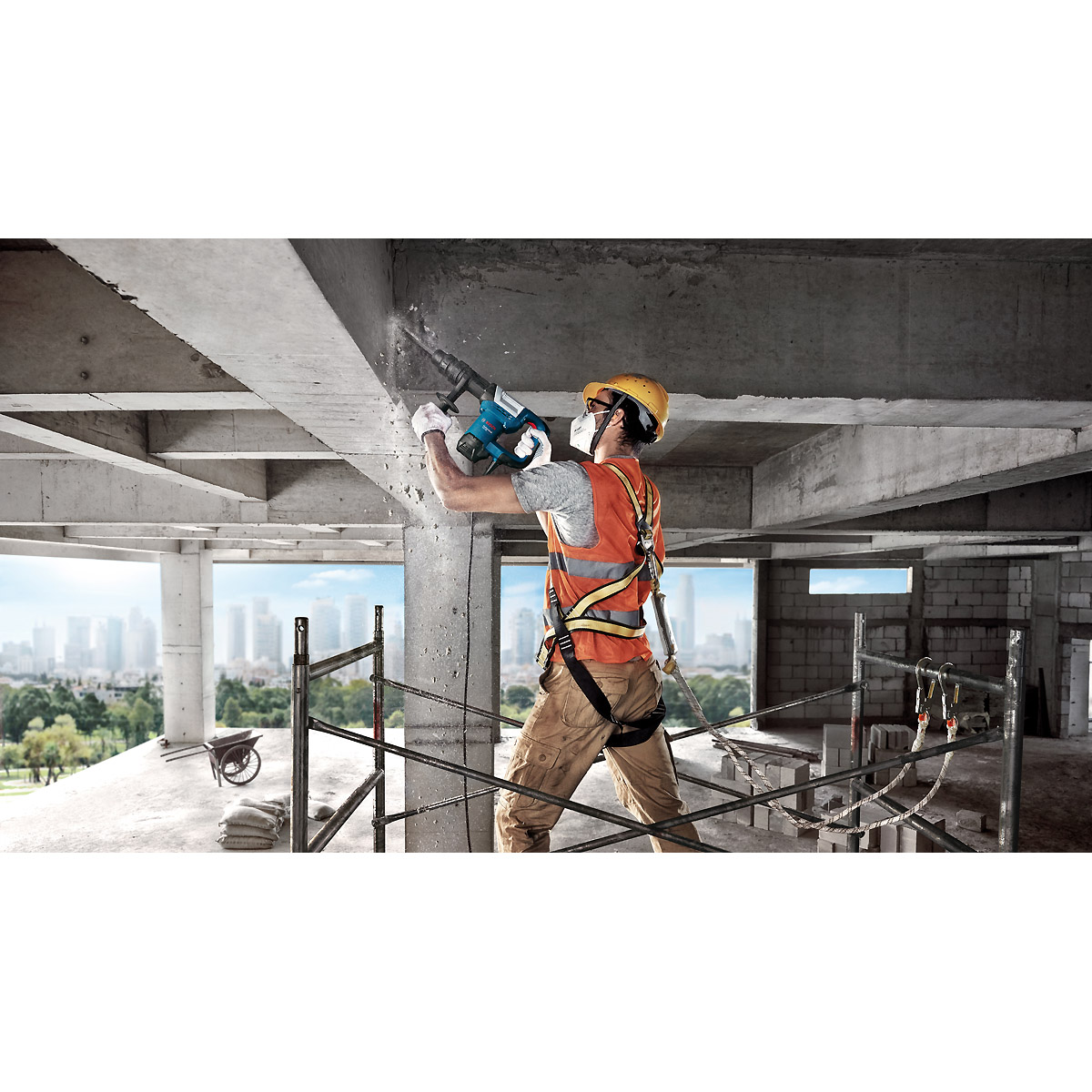 Bosch Schlaghammer mit SDS max GSH 5, Zusatzhandgriff, 1 x Spitzmeißel 280mm