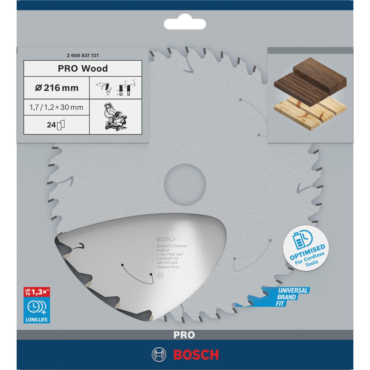 Bosch PRO Akku-Kreissägeblatt Standard for Wood B 190x20 T48