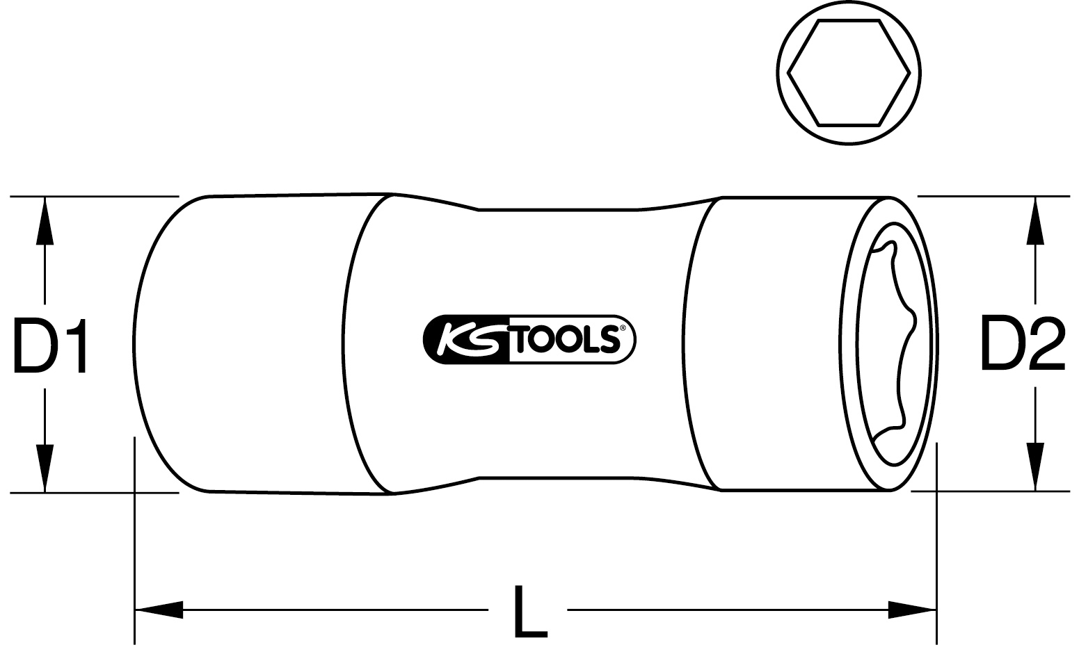 KS Tools 1/4" Stecknuss mit Schutzisolierung, lang