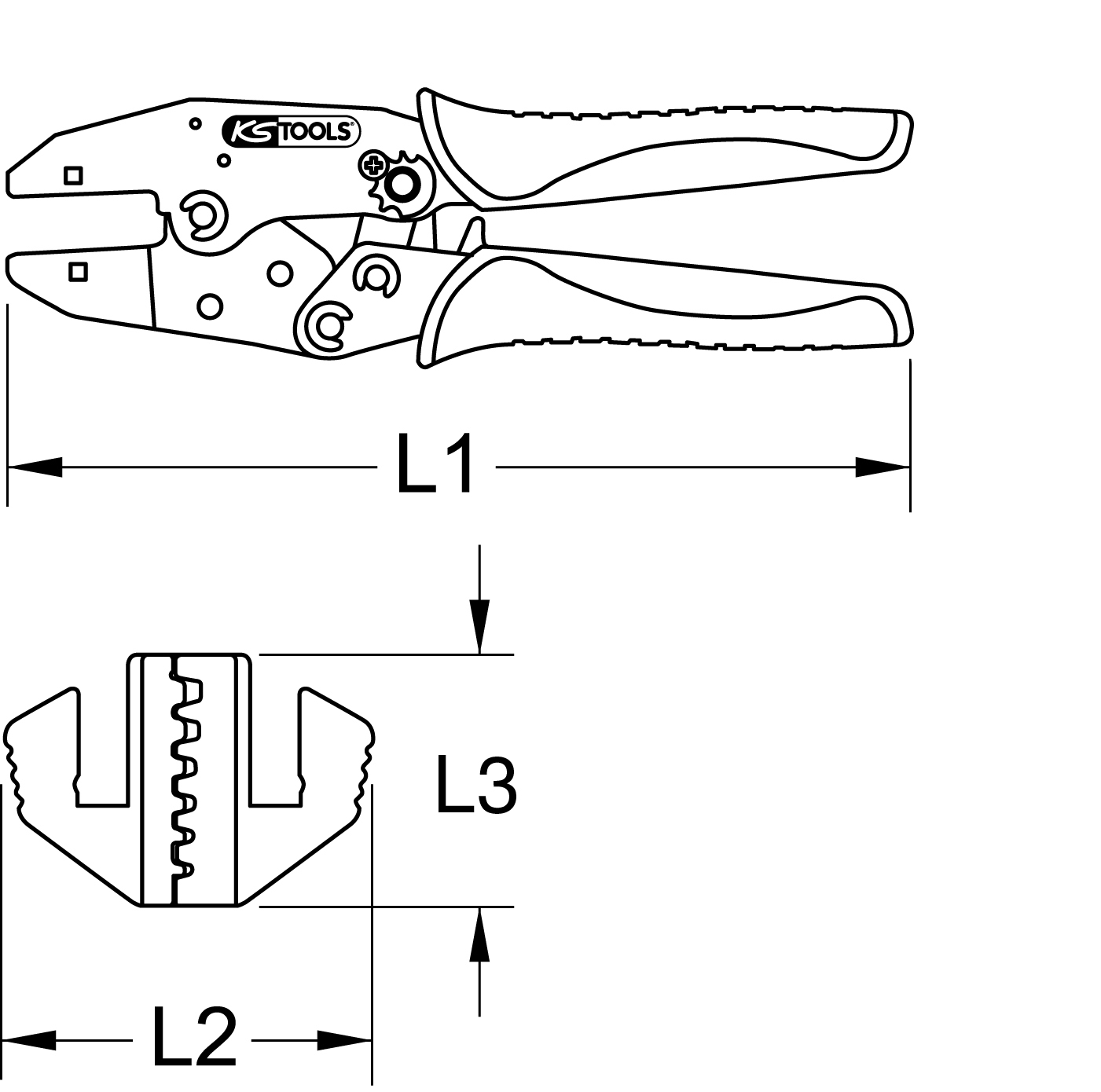 KS Tools Crimpzange für Aderendhülsen