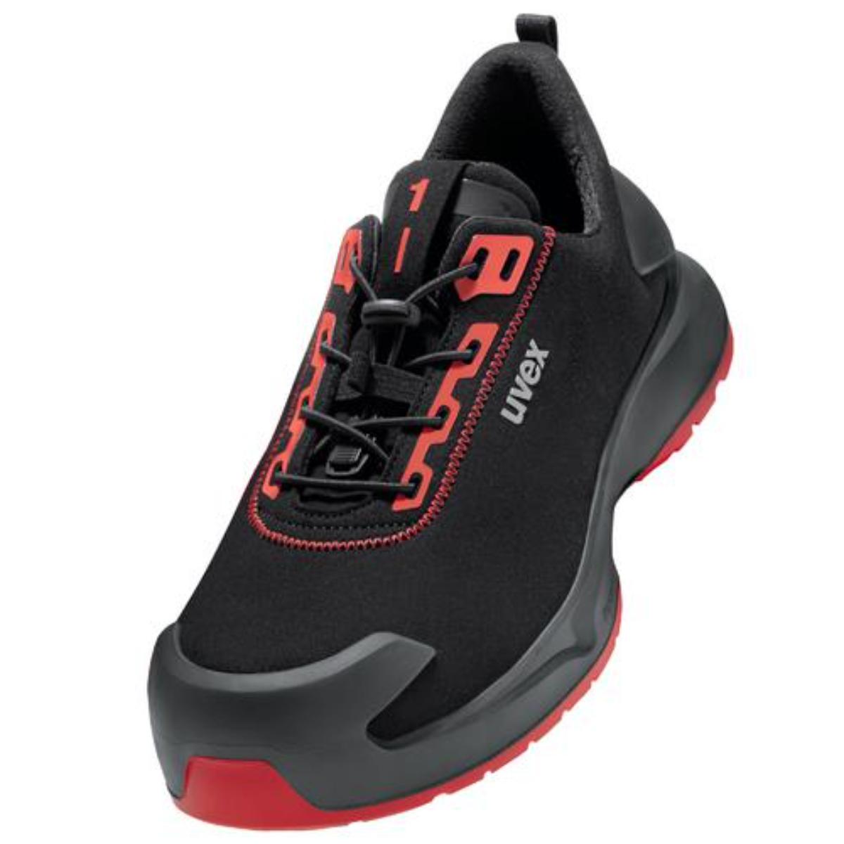 uvex 1 x-craft Sicherheitsschuh Halbschuhe S3L, schwarz/rot