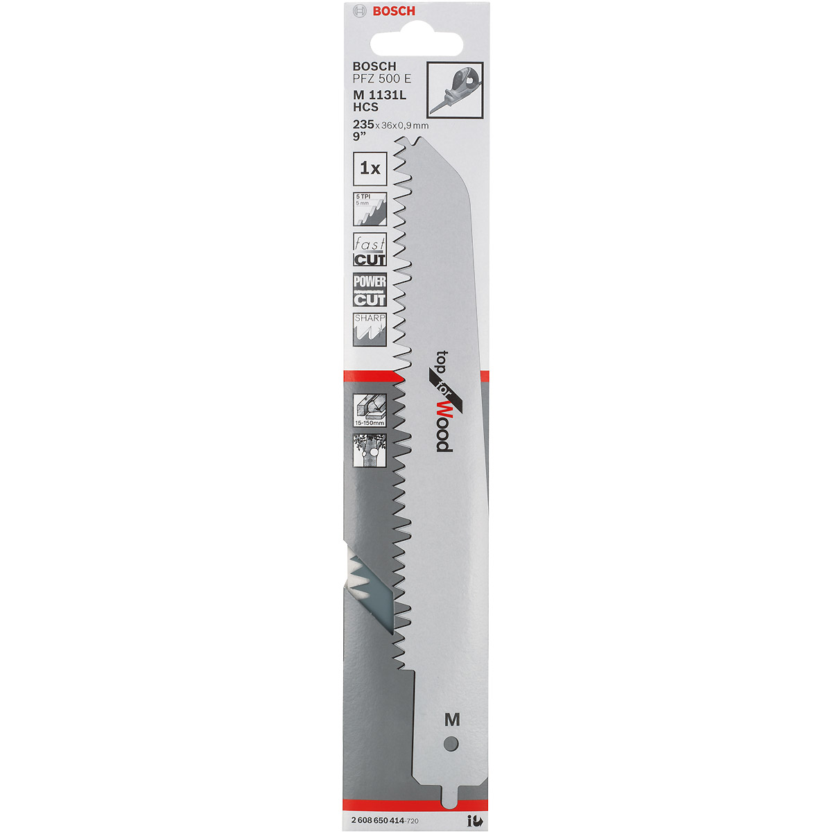 Bosch Sägeblatt HCS M 1131 L, Top for Wood, für Bosch-Multisäge PFZ 500 E