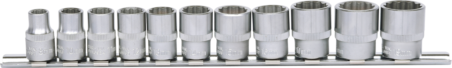 KS Tools 3/8" 12-kant-Stecknuss-Satz, 11-tlg