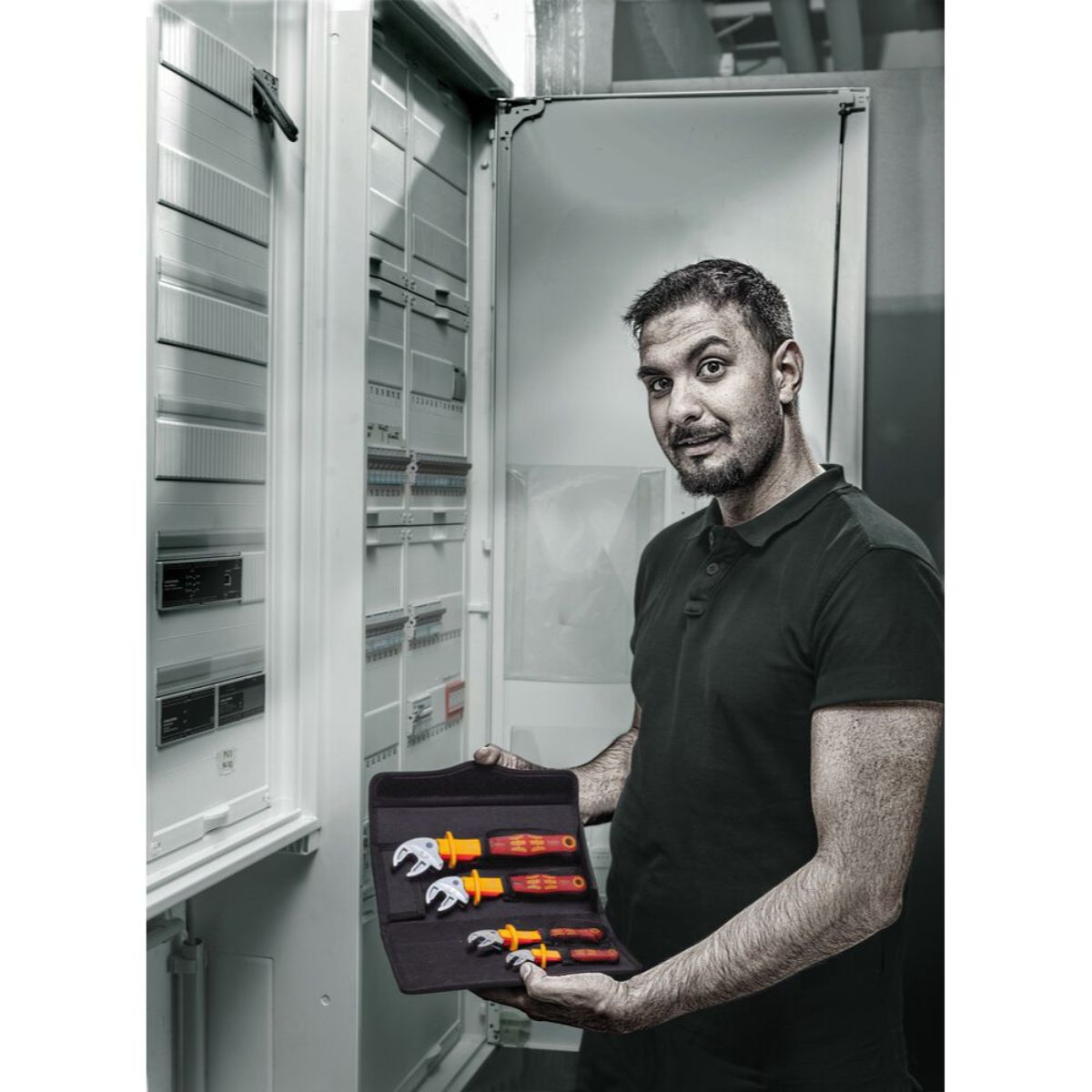 Wera 6004 Joker VDE 4 Set 1 VDE-isolierter selbstjustierender Maulschlüssel-Satz, 4-teilig