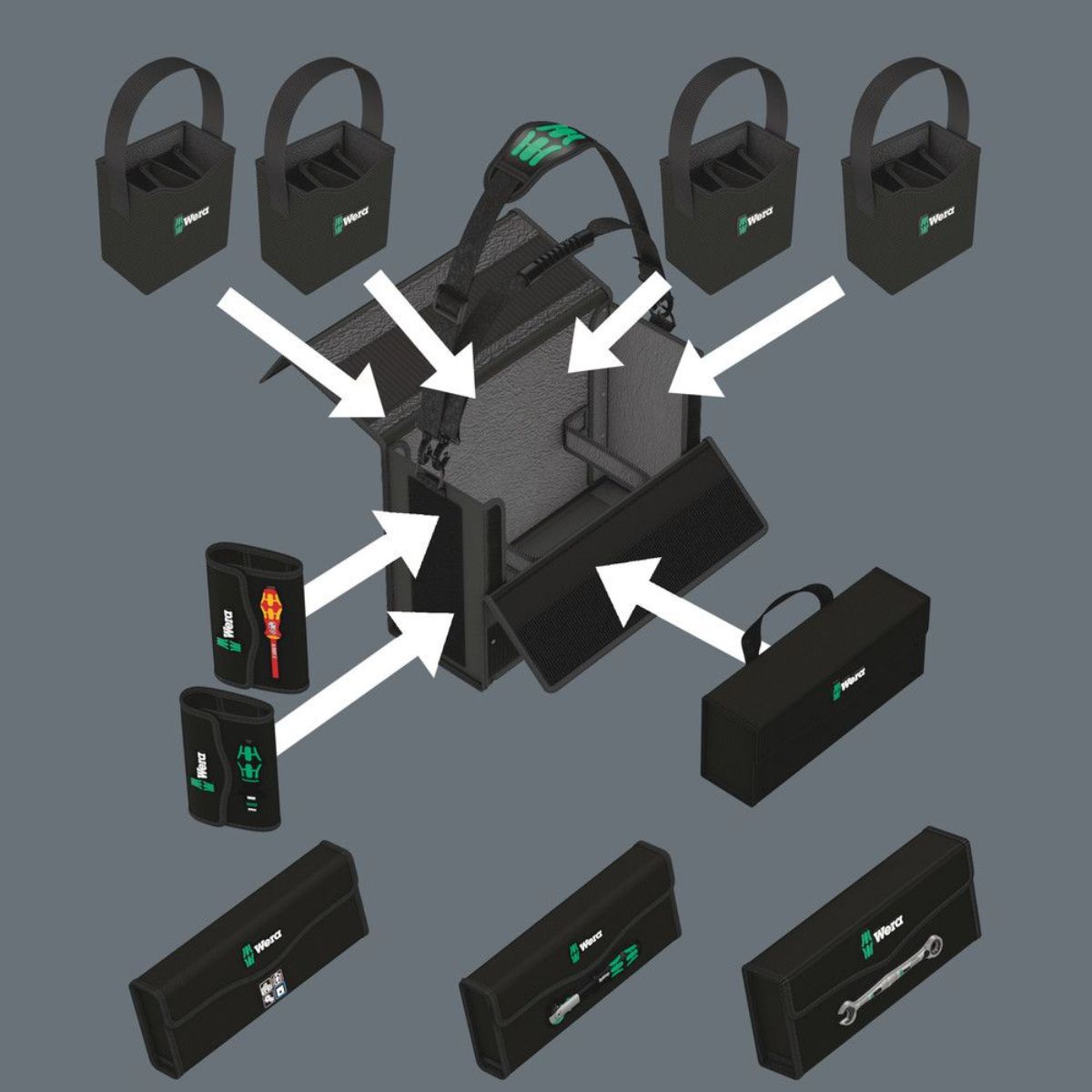 Wera 2go 2 XL Werkzeug-Container, 2-teilig