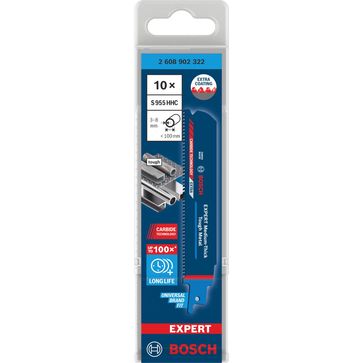 Bosch EXPERT Medium-Thick Tough Metal S955HHC Säbelsägeblatt, 10-Stück