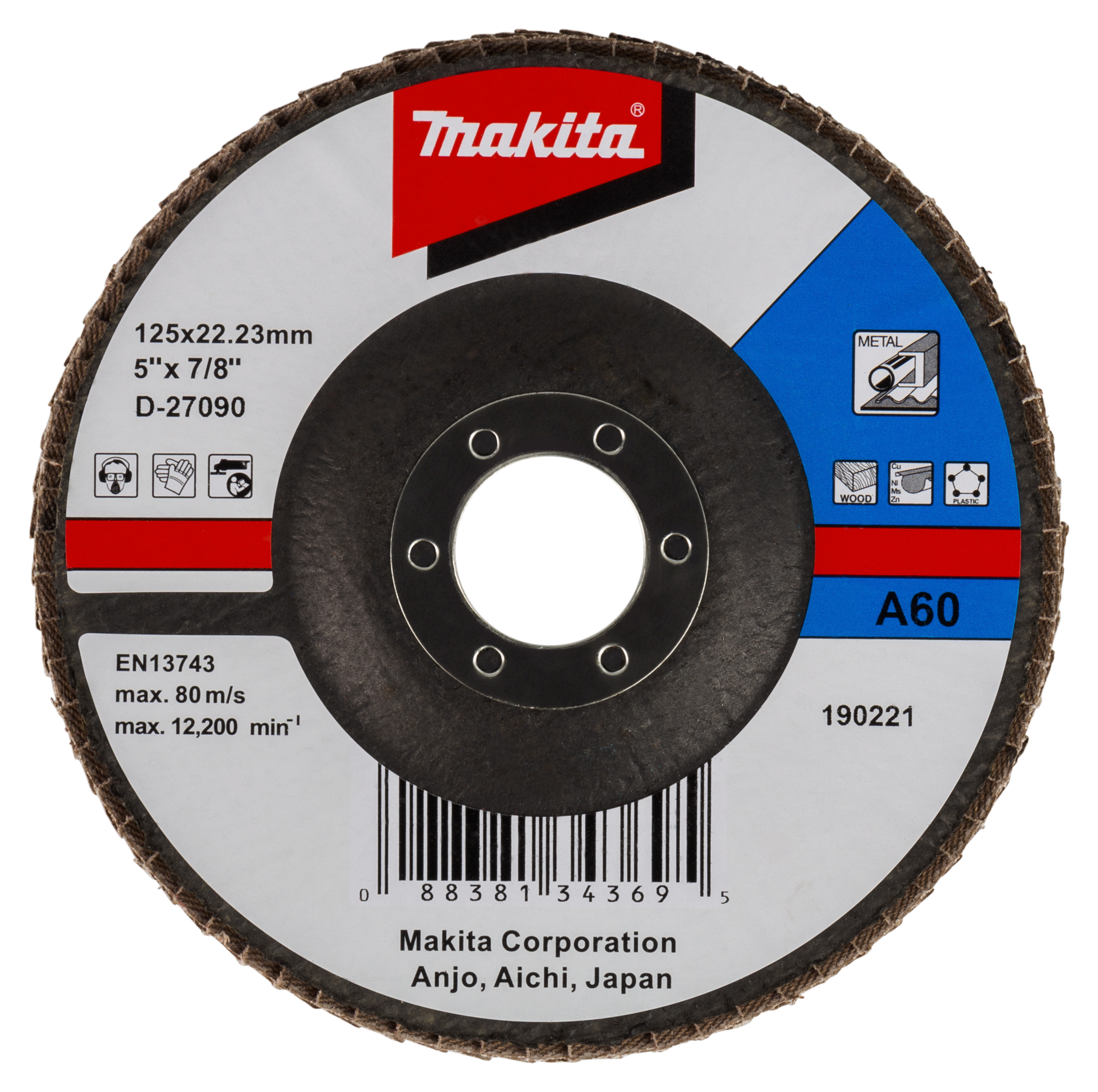 Makita Fächerschleifscheibe 125mm A60 - D-27090