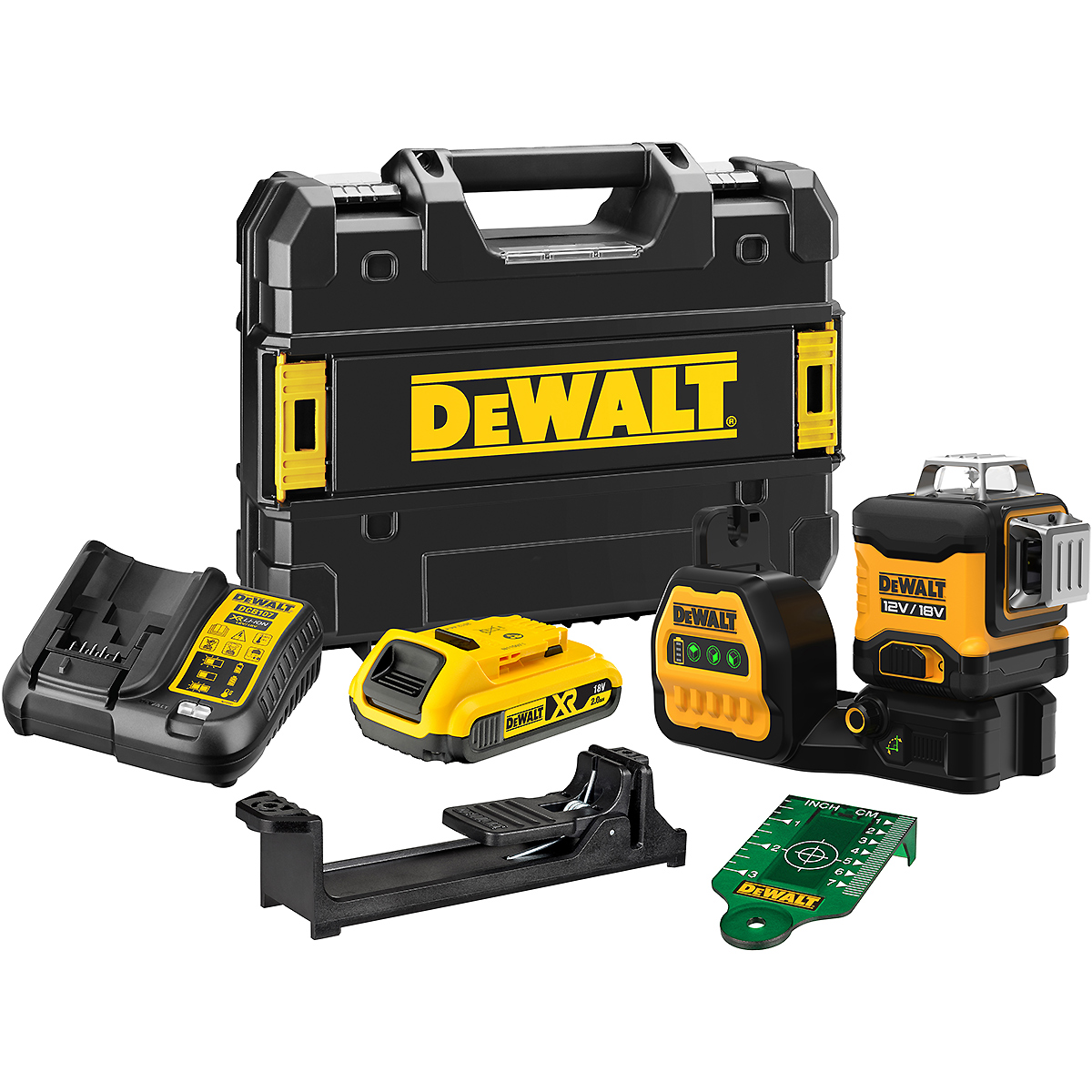 DEWALT Akku-Multi-Linienlaser grün 18V grün + Akku + Schnellladegerät