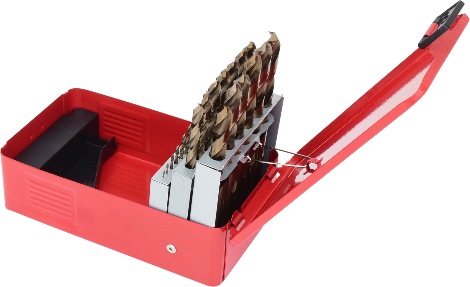 KS Tools HSS-G Co 5 Spiralbohrer-Satz, Stahlblechkassette, 25-tlg, 1-13mm
