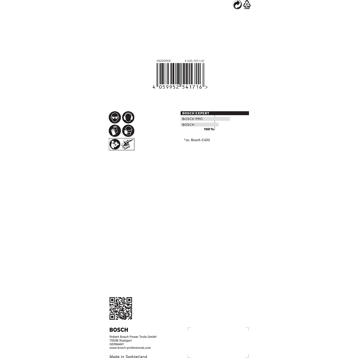 Bosch EXPERT C470 Schleifpapier mit 8 Löchern für Schwingschleifer
