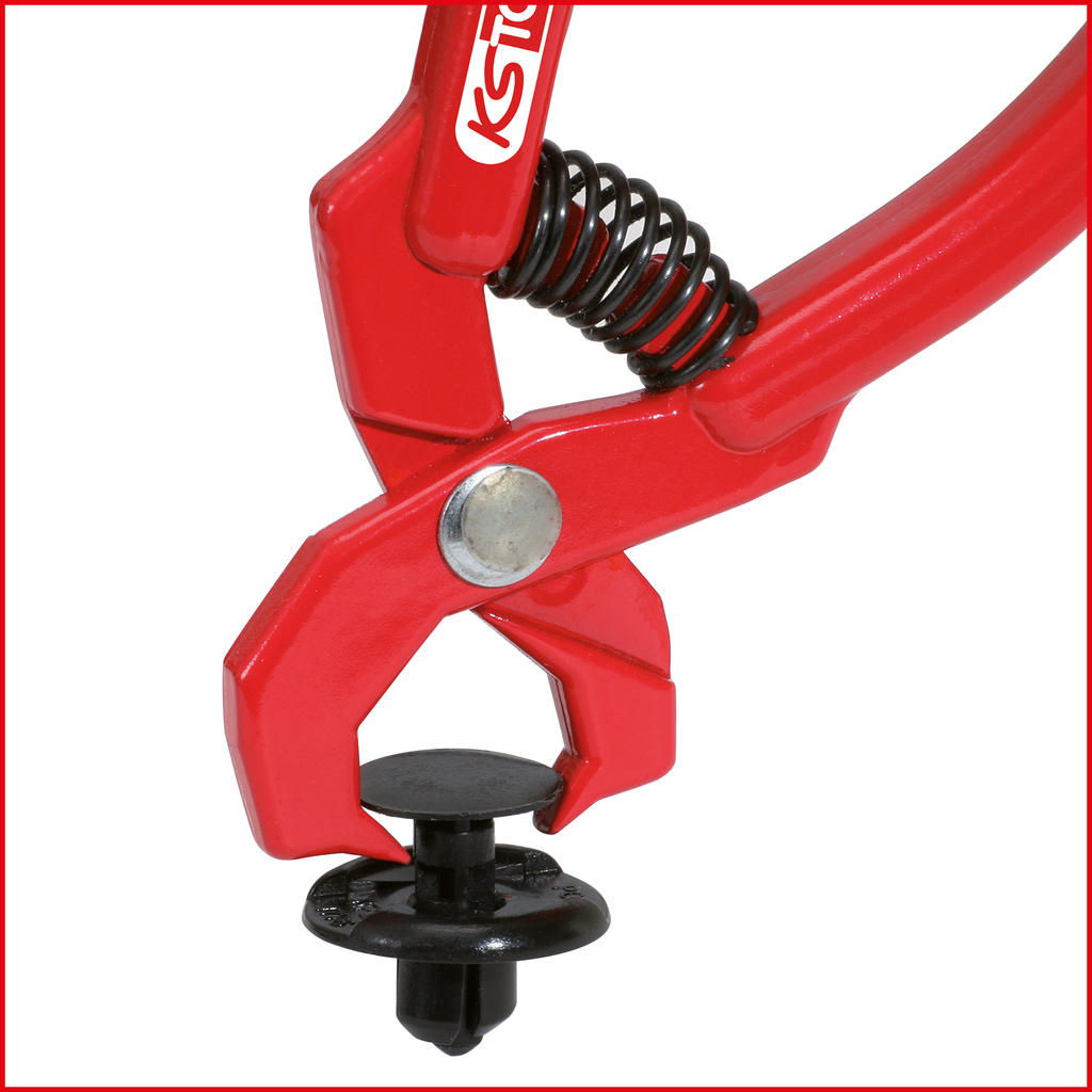 KS Tools Niet-Lösezange, rot, abgewinkelt, 100mm