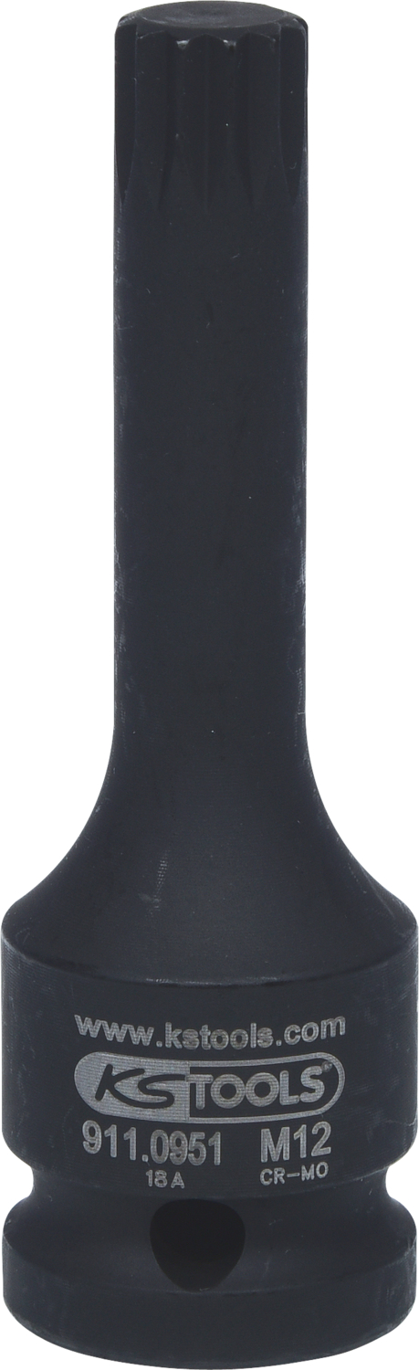 KS Tools 1/2" Kraft-Bit-Stecknuss Vielzahn, lang