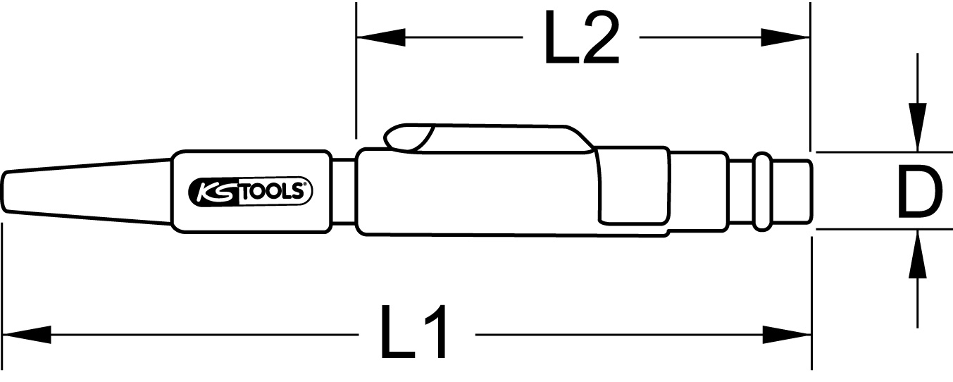 KS Tools Druckluft-Ausblasstift, 110mm