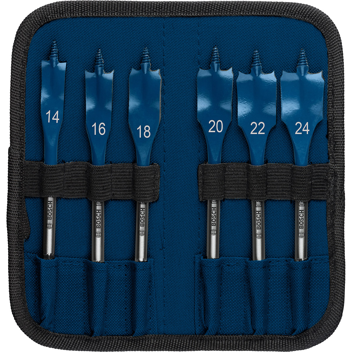 Bosch EXPERT SelfCut Speed Flachfräsbohrer 6-teiliges Set, 14/16/18/20/22/24 mm - für Bohrmaschinen