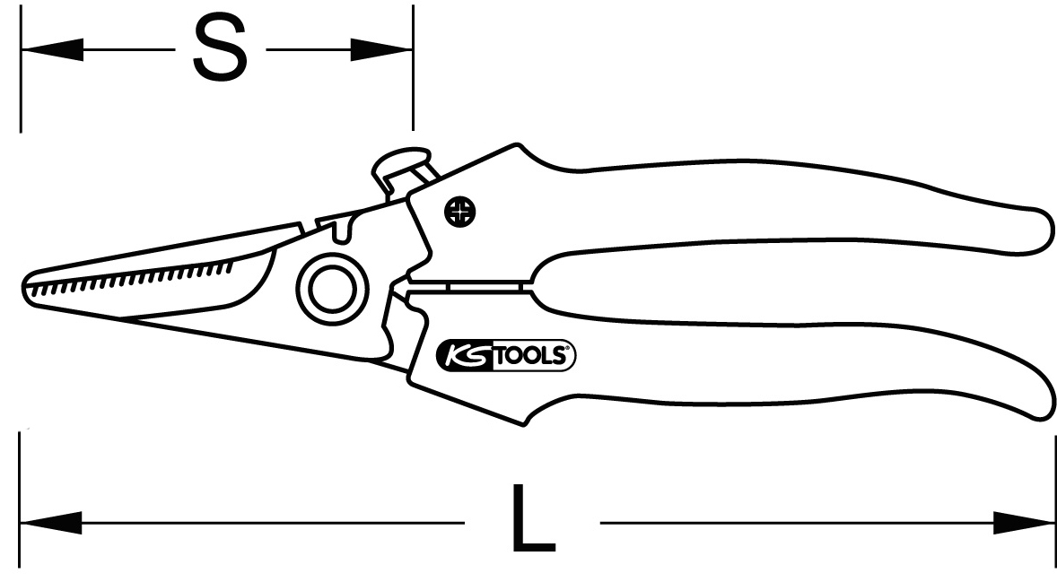 KS Tools Universalschere, verzahnt, 145mm