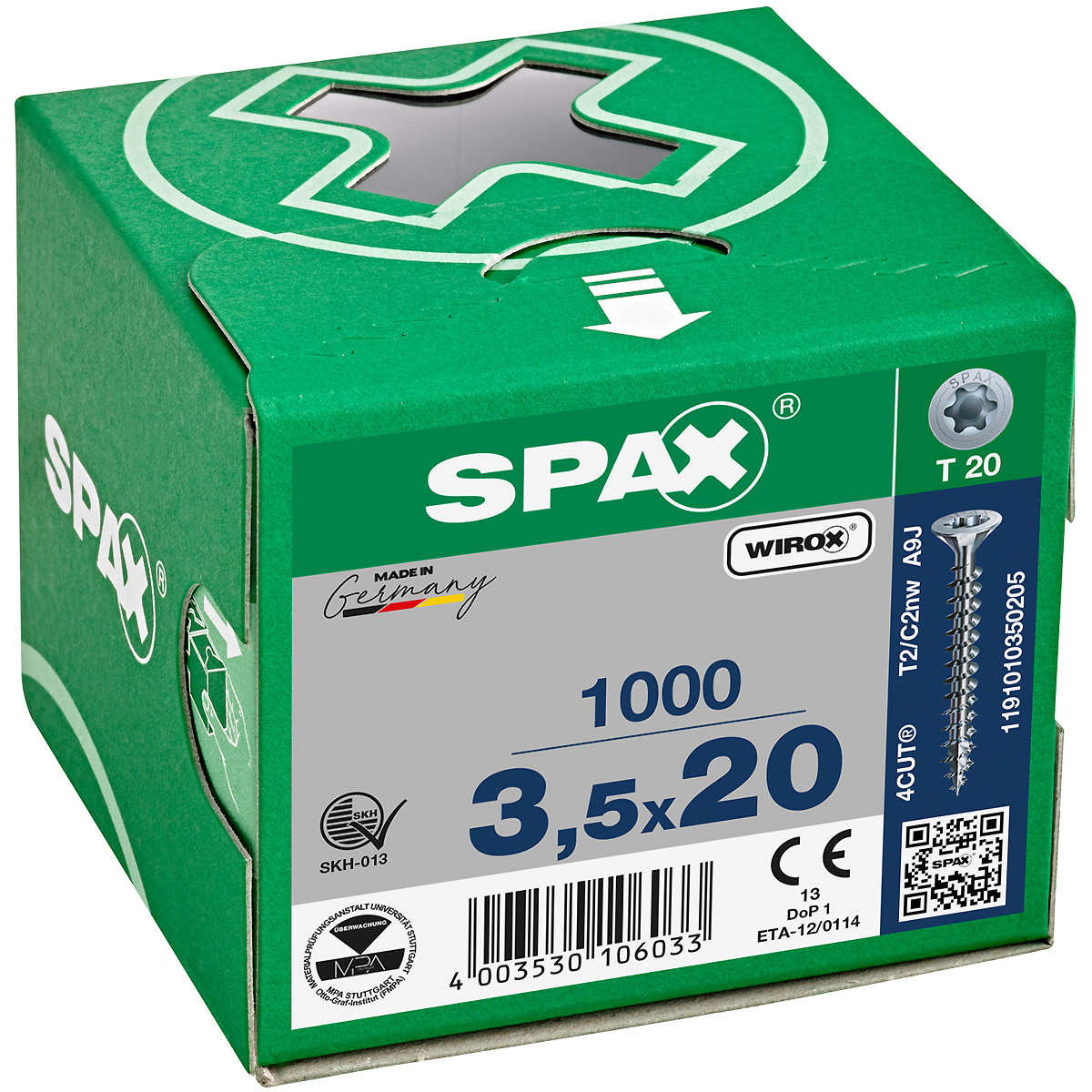 SPAX Senkmultikopf Bremsrippen T-Star Plus T20 Vollgewinde WIROX, 1000 Stück